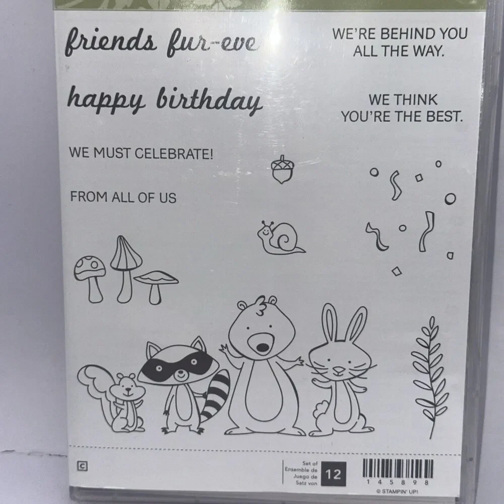 Stampin' Up! Rubber Cling Stamp Set We Must Celebrate (Retired) animals bunny